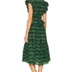 ULLA JOHNSON ROBE BENDETTA Peacock -Pas Cher Tendricia Magasin ULLA WD401 V3