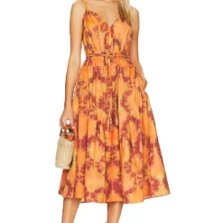 ULLA JOHNSON ROBE VALENTINA Red Topaz