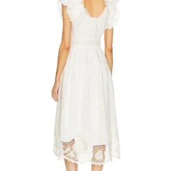 ULLA JOHNSON ROBE LEONA Ivory -Pas Cher Tendricia Magasin ULLA WD419 V3