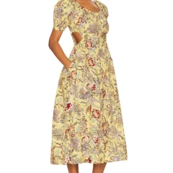 ULLA JOHNSON ROBE GOLDA Calla Lily -Pas Cher Tendricia Magasin ULLA WD436 V3