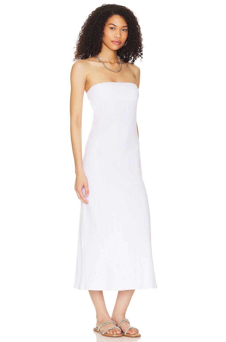 ROBE MAXI WEST White Organic Rib 4 ROBE MAXI WEST White Organic Rib – Image 2