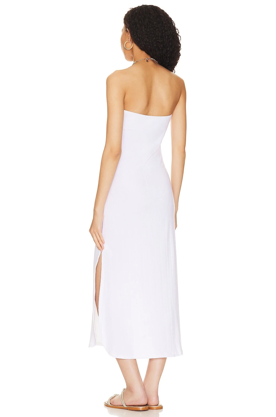 ROBE MAXI WEST White Organic Rib 5 ROBE MAXI WEST White Organic Rib – Image 3