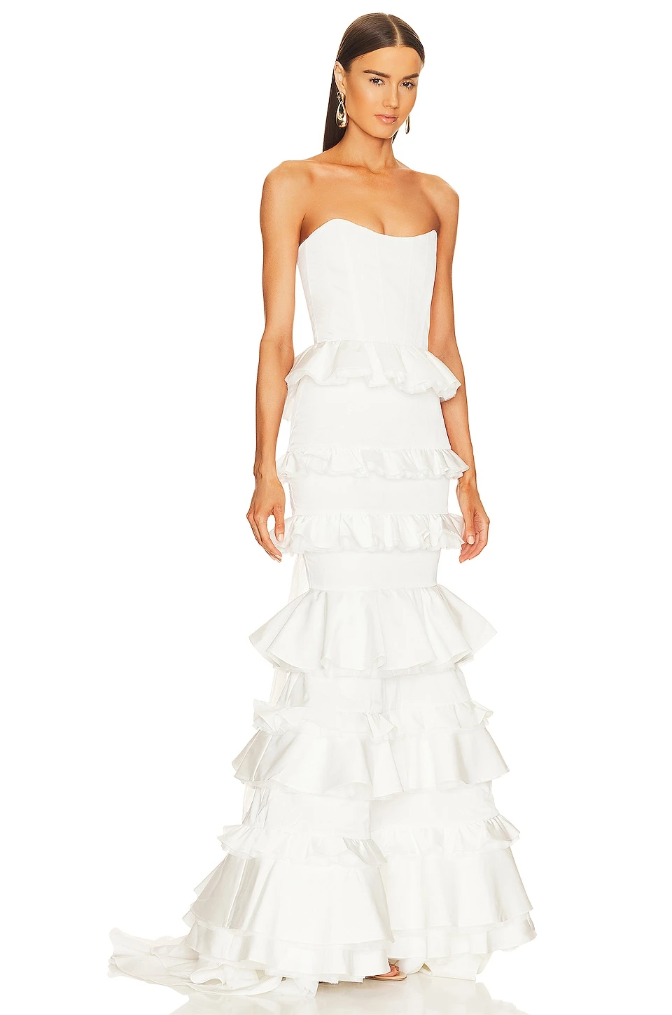 ROBE DE SOIRÉE MILANO White Crinkle Brocade 4 ROBE DE SOIRÉE MILANO White Crinkle Brocade – Image 2