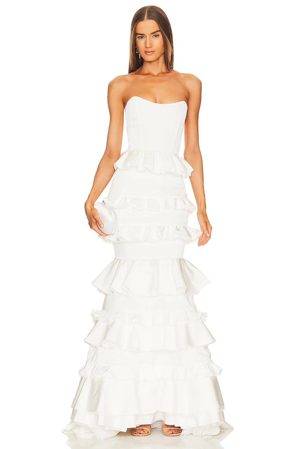 ROBE DE SOIRÉE MILANO White Crinkle Brocade 6 ROBE DE SOIRÉE MILANO White Crinkle Brocade – Image 4