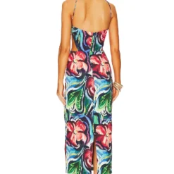 ROBE MI-LONGUE TOLUWA Nouveau Print -Pas Cher Tendricia Magasin YAUR WD34 V3