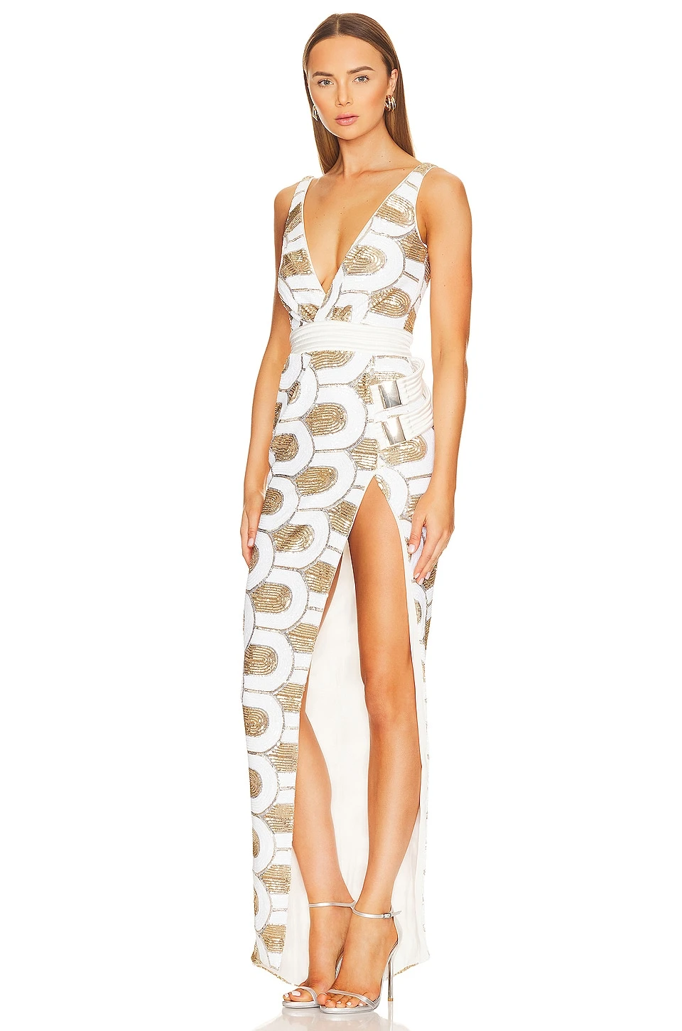 ROBE DE SOIRÉE TAU CETI White & Gold 5 ROBE DE SOIRÉE TAU CETI White & Gold – Image 3