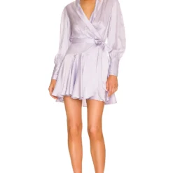 Zimmermann ROBE SILK WRAP MINI Lilac
