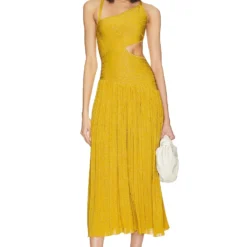 Zimmermann ROBE MI-LONGUE DEVI Mustard
