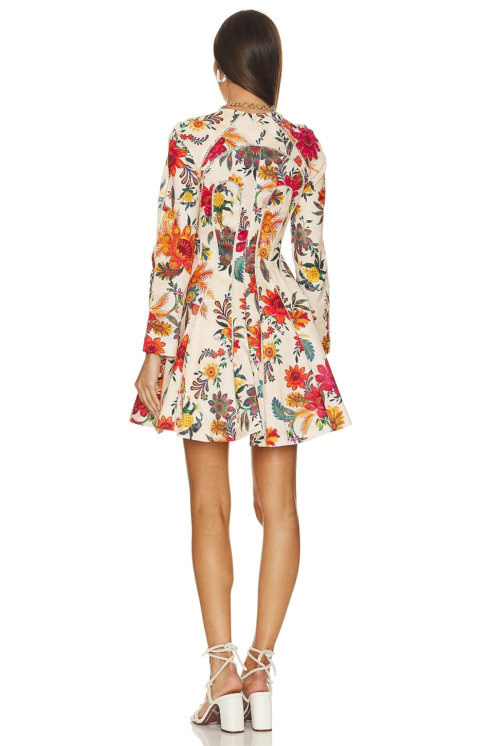 Zimmermann ROBE COURTE GINGER Ivory Floral 5 Zimmermann ROBE COURTE GINGER Ivory Floral – Image 3