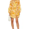 Zimmermann ROBE COURTE RAIE Yellow & Orange Floral -Pas Cher Tendricia Magasin ZIMM WD396 V1