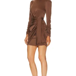 Zimmermann ROBE DRAPÉE Chocolate -Pas Cher Tendricia Magasin ZIMM WD423 V3